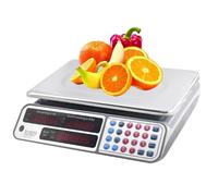 MOKEKA Bilancia Elettronica Professionale 40kg - Alta Precisione, Display LED, Piatto in Acciaio Inox, Bilancia da Banco Ideale per Alimenti e Commercio, Batteria Ricaricabile