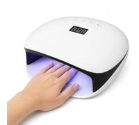 MOKEKA Lampada UV LED per Unghie 48W con Display LCD, Bianco | 36 LED, 4 Timer 10/30/60/99s, Sensore Automatico, Base Rimovibile, Manicure e Pedicure