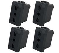MOKEKA Presa Bivalente da Muro, 4 Pezzi Presa Bipasso 2P+T 16A Compatibile con Bticino Living International, Nero