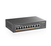 mokerlink 10 Port Poe Switch with 8 Port Poe+, 2 Fast Ethernet UPLink, 100Mbps, 120W 802.3af/at Poe, Fanless Plug & Play Network Switch
