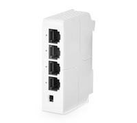 MokerLink 4 Port PoE Extender, IEEE 802.3 af/at PoE Repeater, 100 Mbit/s, 1 PoE Eingang, 3 PoE Ausgänge, POE Passthrough Switch für Wand und Din Schienenmontage