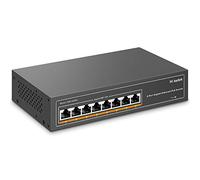 MokerLink 8 Port Gigabit PoE Switch, 8 PoE+ Ports 1000Mbps, 802.3af/at 120W, Plug and Play Non Gestito, Metallo Robusto, Senza Ventole