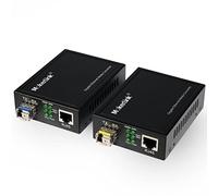 MokerLink Convertitore Gigabit SFP a RJ45, convertitore multimediale da fibra a Ethernet BIDI-Mode da 2 pezzi, porta RJ45 da 10/100/1000Mbps, modulo SFP 1310TX/1550RX fino a 20KM