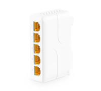 MokerLink Extender Gigabit PoE a 5 porte, IEEE 802.3 af/at/bt 90 W PoE, 10/100/1000 Mbps, 1 PoE in 4 PoE Out, parete & Din Rail Mount POE Passthrough Switch
