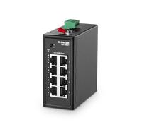 MokerLink Interruttore a guida DIN industriale a 8 porte, 8 porte Ethernet da 10/100 Mbps, portata 250 m, guida DIN in metallo e supporto da parete inclusi