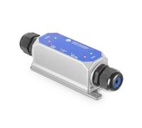 MokerLink IP67 Esterno 2 Porte Gigabit PoE Extender, Ripetitore IEEE 802.3 af/at/bt 90W, 10/100/1000Mbps, 1 PoE In 1 Out, Interruttore Passthrough Impermeabile in Metallo per Montaggio a Parete