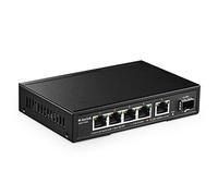 mokerlink Switch Ethernet 5 Porte 2.5G con 10G SFP, 5 Porte Base-T 2.5G compatibili con 10/100/1000Mbps, commutatore di Rete Senza Ventola in Metallo
