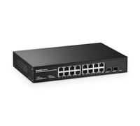 MokerLink Switch Ethernet a 16 porte 2,5 Gigabit con 2x10G SFP+, 16 porte RJ45 da 2,5 G compatibili con 10/100/1000Mbps, switch di rete Rackmout senza ventola in metallo non gestito