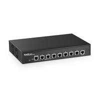 MokerLink Switch Ethernet gestito a 8 porte, 10 G, 10 G/5 G/2,5 G/1 G, auto-adattivo, L3 Web/CLI gestito, in metallo, per desktop a rack