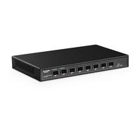 MokerLink Switch gestito 8 porte 10Gbps SFP+, supporto modulo SFP 1G/2,5G/10G, larghezza di banda 160Gbps, switch di rete gestito Web senza ventola in metallo