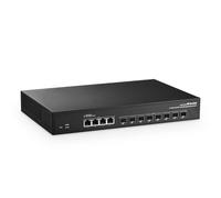 MokerLink Switch gestito a 12 porte, 10 Gbps, 4 porte Ethernet RJ45 da 10 G, slot SFP+ 8 x 10 G supporta moduli SFP+, 240 Gbps larghezza di banda L2 gestito