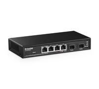 MokerLink Switch gestito a 4 porte 2.5G con slot 10G SFP+, 4 porte 2.5Gigabit Base-T compatibili con 10/100/1000Mbps, Mini Size Metal Web Managed Fanless Network Switch