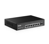 MokerLink Switch gestito da Web PoE a 9 porte da 2,5 Gigabit con 1 porta SFP da 10G, 8 PoE IEEE802.3af/at, 120 W, switch di rete gestito senza ventola montabile a parete
