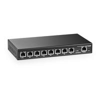 MokerLink Switch gestito PoE a 8 porte 2.5G con 1 porta 10G Ethernet Uplink, IEEE8023af/at PoE 120W, commutatore di rete fanless gestito web metallico