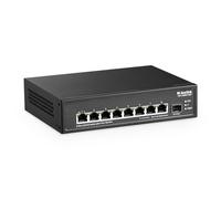 MokerLink Switch PoE a 8 porte 2,5 G con slot SFP+ 10 G, 8 porte Base-T da 2,5 G, compatibile con 10/100/1000 Mbps, IEEE8023af/at PoE 120 W, Metal Ungested Fanless Small Network Switch