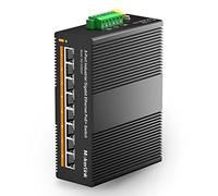 MokerLink Switch Poe Gigabit a 8 Porte Ethernet Industriale su Guida DIN, Alimentazione Poe+ 96W, capacità di commutazione 16 Gbps Rete Non gestita con IP40 (da -40 a 185°F), con Alimentatore
