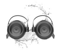 Mokeum Cuffie auricolari wireless Bluetooth 5.3, auricolari aperti IPX5, impermeabili, con cancellazione del rumore, per corsa, sport, auricolari Bluetooth senza fili, con microfono integrato (nero)