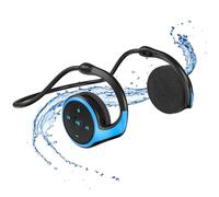 Mokeum Cuffie sportive senza fili Bluetooth 5.0, con archetto intorno alla testa, leggere, pieghevoli, senza fili, a prova di sudore, per palestra/yoga/viaggi (blu)