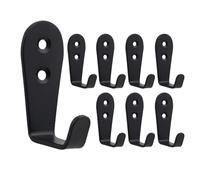Mokife Ganci Appendiabiti da Muro, 8 Pezzi Neri Attaccapanni da Parete Singolo Gancio Appendi Cappotto Acciaio Inox Piccolo Metallo L Gancio per Vestiti, Vestaglia, Asciugamano, Cappello, Chiave