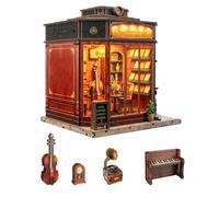Mokiloy Kit fai da te per librerie musicali con LED, decorazione puzzle 3D | Costruisci una libreria musicale in miniatura luminosa con 291 pezzi rilassante ricordo fai da te per decorare la libreria e