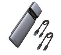 MOKiN Adattatore per alloggiamento SSD M.2 NVME SATA senza attrezzi, chip RTL9210B, USB C 3.1 Gen 2 10Gbps NVME, 6Gbps SATA PCIe M-Key (B+M), supporto UASP Trim per SSD Dimensioni 2230/2242/2260/2280