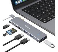 MOKiN Adattatore USB C per MacBook Air, adattatore multiporta MacBook Pro, Adapter 6 IN 2 Mac con Thunderbolt 3 (PD 100W/40Gbps dati), USB 3.0, SD/TF, Hub USB C per MacBook Pro Air 2024/2023
