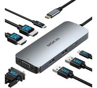 MOKiN Docking Station Dual Monitor Adattatore USB C Doppio HDMI per Laptop | 6 in 1 Dual HDMI Multiport USB C Hub con 2 HDMI+2 USB A 2.0+USB C 3.0+VG PD per Dell XPS 13/15, Lenovo Yoga,HP,Windows