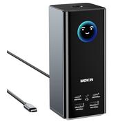 MOKiN Docking Station USB C 3 monitor, docking station 17 in 1 con 3 HDMI e 2 DP, 10 G USB A/C, Gigabit Ethernet, 100 W PD, Audio, Smart Display,SD/TF, Laptop Dock per Mac/Dell/HP ecc