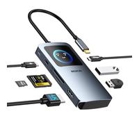 MOKiN Hub USB C 7 in 1, docking station intelligente a LED 4K a 60Hz con HDMI, PD 100W, 2 USB A 3.0, USB C 3.0, lettore di schede SD/TF, adattatore monitor per MacBook/Dell/HP/Lenovo