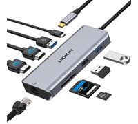 MOKiN USB C Docking Station 2 HDMI, 9 in 1 Docking Station Dual Monitor, Laptop USB C Hub con 4K Dual HDMI, Gigabit Ethernet, USB 3.0/USB 2.0, 100W PD, SD/Micro SD per Dell Thinkpad XPS Lenovo HP