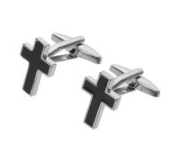 MOKKHNB 1 paio di gemelli religiosi a forma di croce per uomo, gemelli in lega per smoking, elegante accessorio di fede cristiana per riunioni di lavoro/feste di matrimonio/regalo di battesimo