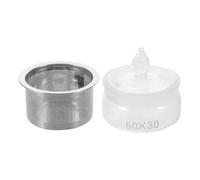 MOKKHNB 1 Set di oliatore per orologiaio con coperchio e inserto a rete - Serbatoio in vetro trasparente - Filtro a maglia fine per oli puliti - Barattolo da banco per la manutenzione di componenti