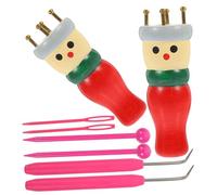 MOKKHNB 1 Set Wrapper di Corda in Legno Giocattoli Ferri da Maglia per Bambole Fabbricazione magliaia a Rocchetto Manuale per Uso Domestico magliaia Fatta a Mano di Legno