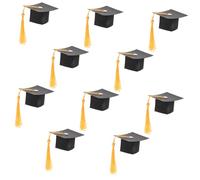 MOKKHNB 10 Pezzi Della Stagione Di Laurea Mini Caps Di Laurea Cappellini Per Feste Di Laurea Scolastica Bomboniere Del Partito Di Laurea Cappello Di Laurea Mini Toppers Nero Filato