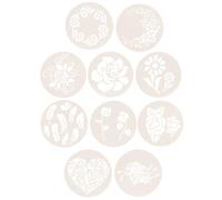 MOKKHNB 10 Pezzi Stencil per Decorazioni Torte in Plastica Flessibile Modelli di Spray per Latte e Pittura, Set per Dolci e Pane, Strumenti per Cucina Creativa e Attività Adulti