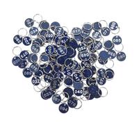 MOKKHNB 100 Pezzi Etichette Numeriche per Chiavi con Targhette Id per Sauna Impermeabili e Leggere per Armadietti e Colore Blu