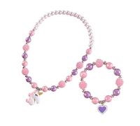 MOKKHNB 2pezzi Gioielli Per Ragazzo Ragazza Bracciale e Collana Con Pendant Unicorno Decorazioni Per Collo e Polso Accessori Adorabili Per Ragazze Regali Di Compleanno e Gadget Festivi