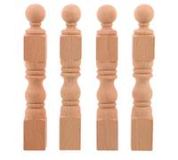 MOKKHNB 4 pezzi di balaustre decorative in legno per colonne, non verniciate, per mobili, corridoi, gallerie e progetti di case delle bambole, 5,3 pollici.