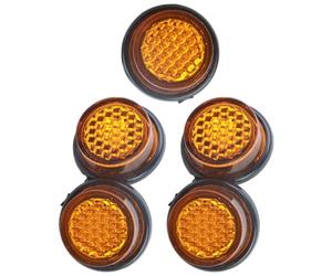 MOKKHNB 5 Pezzi Riflettore Resistente alle Intemperie per Superficie Vite e Moto M5 Targa Altamente Riflettente Materiale Plastico e Metallo, Adatto per Strade Cittadine e Rurali