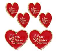 MOKKHNB 6 spille a forma di cuore rosso per la laurea - Spilla a forma di piccolo cuore, spilla motivazionale a tema per uomo, donna, vestiti, borse, cappelli, regalo di ringraziamento per i compagni