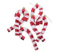 MOKKHNB 6pezzi Ornamenti di Natale Forma di Bastoncino Decorazioni Tema Dolci per Albero di Natale Colori Dipinti Mano Accessori per Feste di Capodanno Decorazioni da Appendere per INT