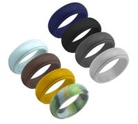 MOKKHNB 8 Pezzi Anello in Silicone, Sports Finger Ring, 8 Colori, Comodo, per Workout e Nuoto, Gioiello da Dito