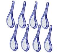 MOKKHNB 8 pezzi Cucchiai da Minestra Cinesi in Decorativi Cucchiai per Zuppe e Spezie e Leggeri per Uso e Ristoranti Design Antiscottatura e Resistenza