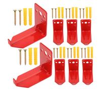 MOKKHNB 8 Pezzi Supporto Angolo Gancio Estintore e Rosso Ferro 20lb con per da Fori Inclinati Regolabile e Montaggio Parete e Garage