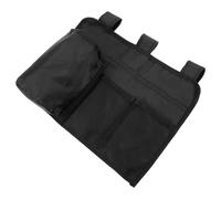 MOKKHNB Borsa da Spiaggia Versatile in Nailon Nero Multiple Tasche, Organizer da Appendere per Beach Chair e Letto, Facile da Pulire per Sedie da Spiaggia