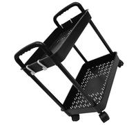 MOKKHNB Carrello Portaoggetti Mobile Nero a 2 Livelli con Ganci, Multiuso in Pp per Bagno e Camera, Capacità 50kg, con Ruote per Facile Spostamento Colore Casuale