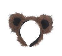 MOKKHNB Cerchietto con orecchie da orso: cerchietto per capelli a tema zoo, copricapo per cosplay, con corna, fascia per lavare il viso, fascia per il trucco, accessori per capelli, marrone