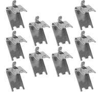 MOKKHNB Clip di Supporto Design a Coda di Rondine Curva 10 Pezzi in Acciaio Inox Argento Resistente e Facile da Installare per Mensola Frigorifero per Congelatore e Vetrina