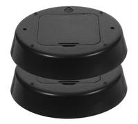 MOKKHNB Clock Replacement Accessories 2 Pezzi Nero, Copertura Posteriore in Plastica per Meccanismi Orologio, Kit Manutenzione per Orologi da Parete Senza Bordo, Uso Fai da Te