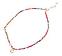 MOKKHNB Collana Donna Lettere in Acciaio Inossidabile e Conchiglia Color Turchese, Elegante e Facile da Indossare per Vita Quotidiana e Raduni Familiari